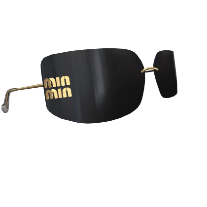 Designer Y2K Raised Sunglasses [Black and Gold]