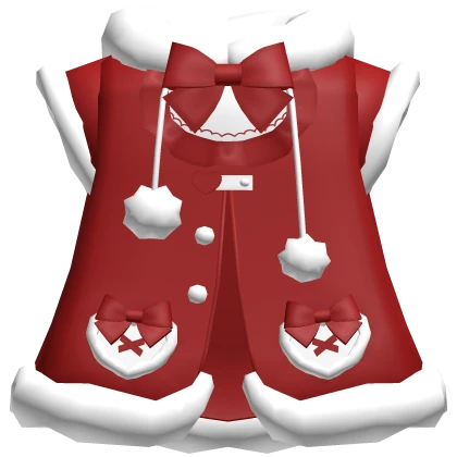 cute fluffy cozy winter coat in christmas red