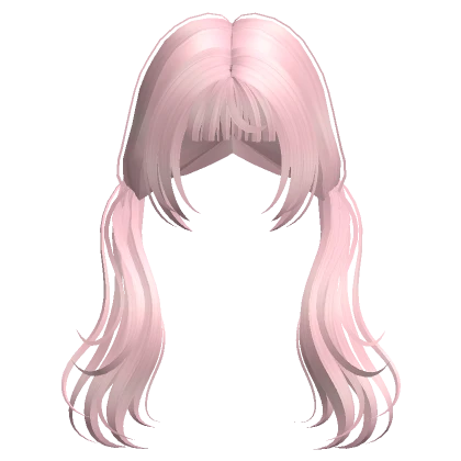 Pink Cute Messy Low Pigtails (Long)