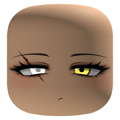 Face with a Glowing Yellow White Blind Eye Scar
