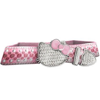 Y2K Studded Kitty Rhinestone Diamond Belt [Pink]