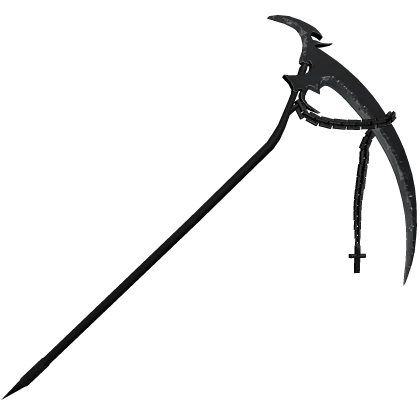 Cross Chain Scythe Weapon Dark Steel Back