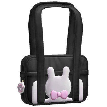 ♡ black kawaii bunny school bag