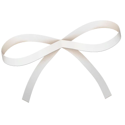  (Close) Cute Bangs Ribbon in White