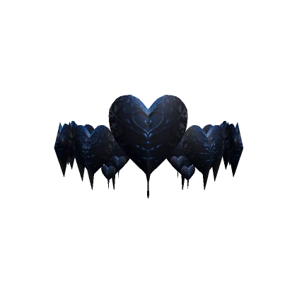 Melted Metal Engraved Blue Hearts Crown