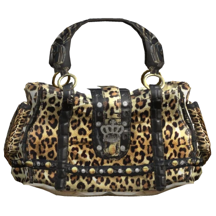 Vintage Harajuku 2000 Gyaru Icon Bag Black Leopard