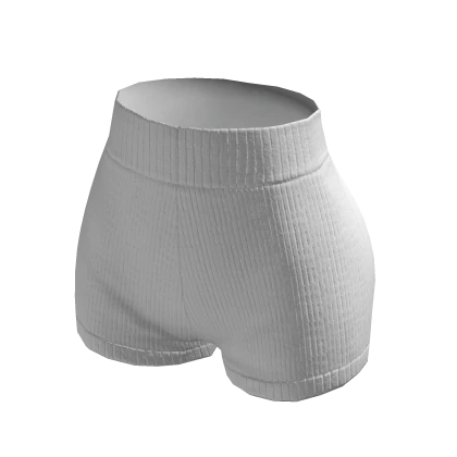 Shorts White High Waist Knitted Basic Winter y2k