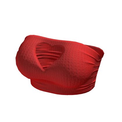 Valentine Knit Heart Tube Top Cutout in Red
