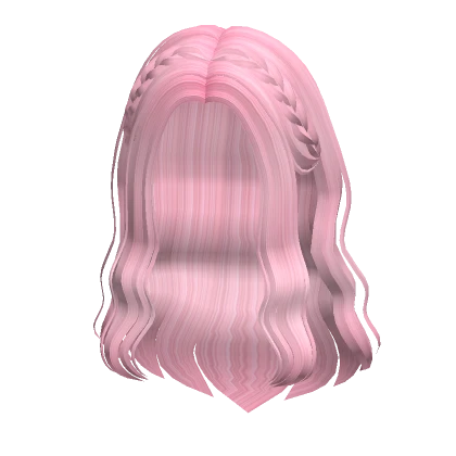 Braided wavy doll hair in Pink