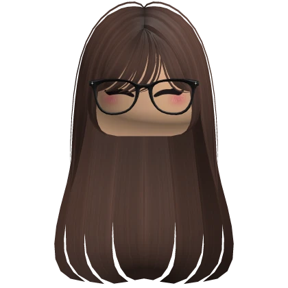 Nerdy Cute Hair w Glasses Brown