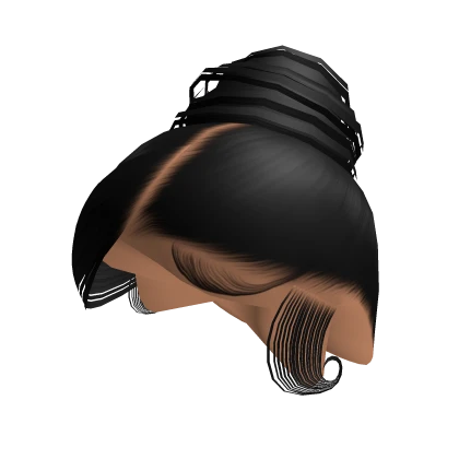 Sleek High Bun W/Side Swoop Bangs [Black]