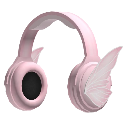 whimsical pink kawaii fairy headphones