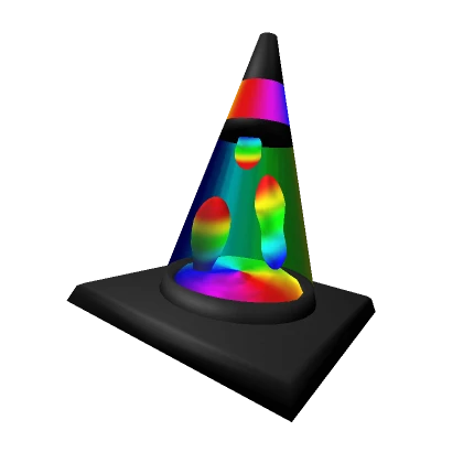 Lava Lamp Traffic Cone - Rainbow