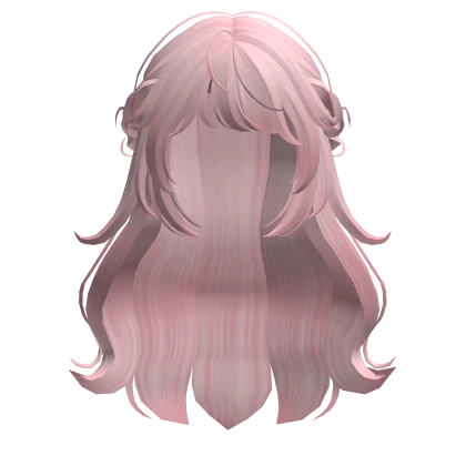 Wavy Braided Half Up Hair(Pink)