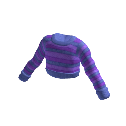 Y2K Sweater Striped Pattern Purple and Cyan Combo