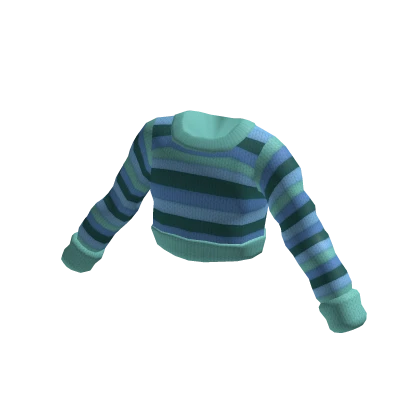 Y2K Sweater Striped Pattern Blue Hues
