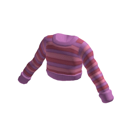 Y2K Sweater Striped Pattern Strawberry Hues