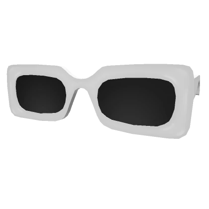 Low White Vintage Rectangle Sunglasses