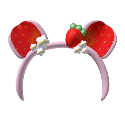 Red Strawberry Bear Headband 🧸🍓