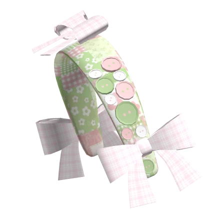 igari pink green floral cottage mori kei headband