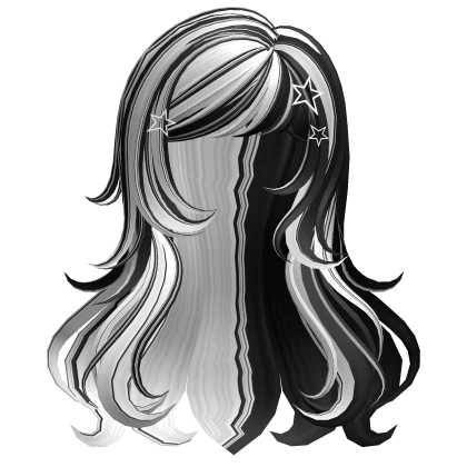 Fluffy Anime Flowy Hair (Black and White)