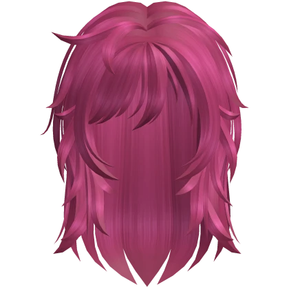 magenta pink messy layered wolfcut hair