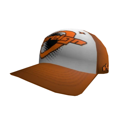 Orange Foreign Y2K Fitted Trucker Cap