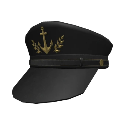 Black and Gold Captain Hat