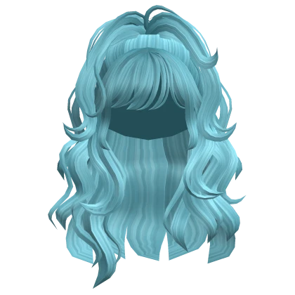 Wavy Voluminous Half Up Ponytail(Blue)