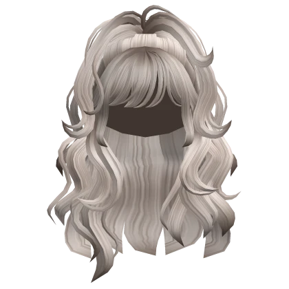 Wavy Voluminous Half Up Ponytail(Ash Blonde)