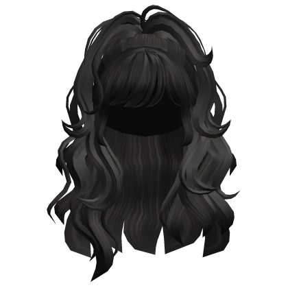 Wavy Voluminous Half Up Ponytail(Black)