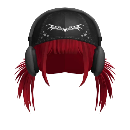 Low messy punk buns w/ y2k cap and headphones