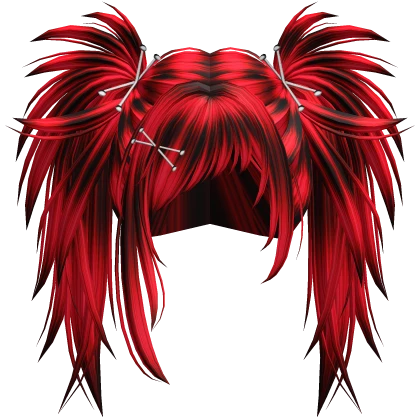 🖤 vkei gyaru horror scene pigtails red & black