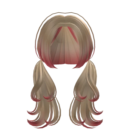 Heart shape Pigtails Hair in Blonde Pink ombre