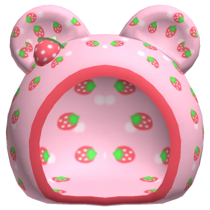 ♡ pink strawberry bear hood