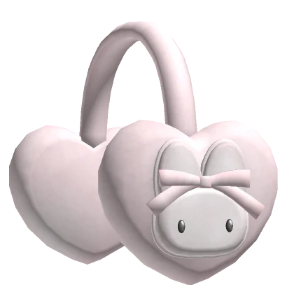 kawaii pink heart bunny earmuffs