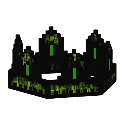 Black Pear Green Animated Glitch 8-Bit Crown