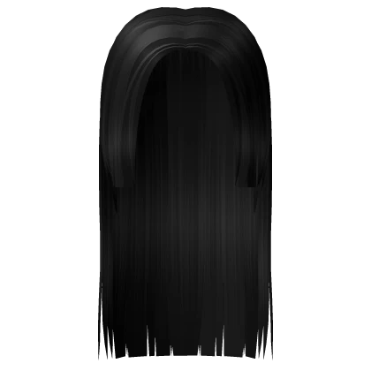 Long Wispy Straight Hime Cut in Black