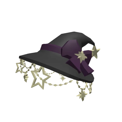 Starry Gold Halloween Witch Hat