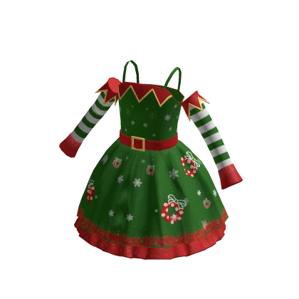 Green christmas elf dress