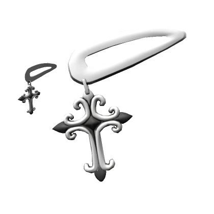 White and Black Gothic Cross Clips