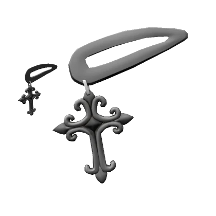 Black Gothic Cross Clips