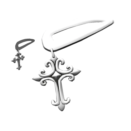 White Gothic Cross Clips