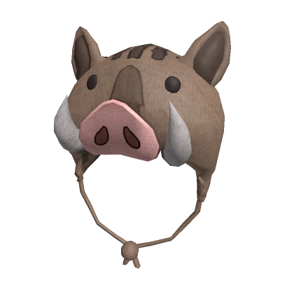 cute brown boar pig farm hood