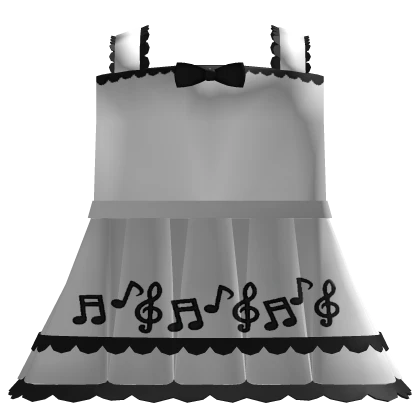 ♱ ┊ musical note ruffled dress (white)