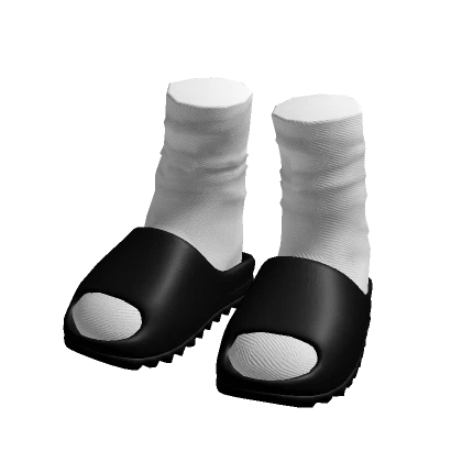 Black Ye Slides W/Socks