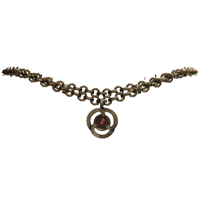  1.0 Gold Medieval Necklace with Ruby Pendant