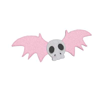 Soft Pink Kawaii Grunge Skull Bat Hairclip