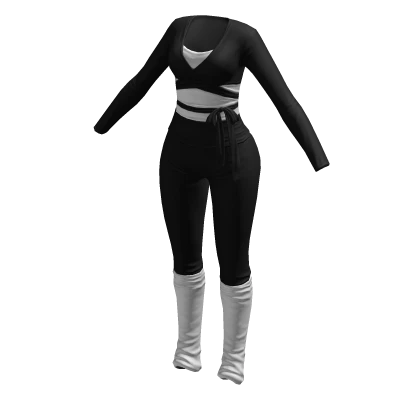 Yoga Outfit Black Gym Pilates Set Tight Top Pants