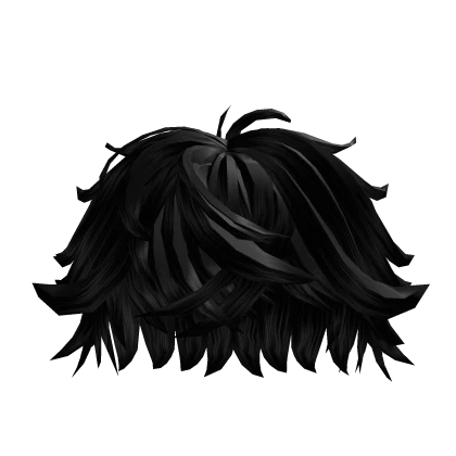 Swept Fluffy Messy Black Hair